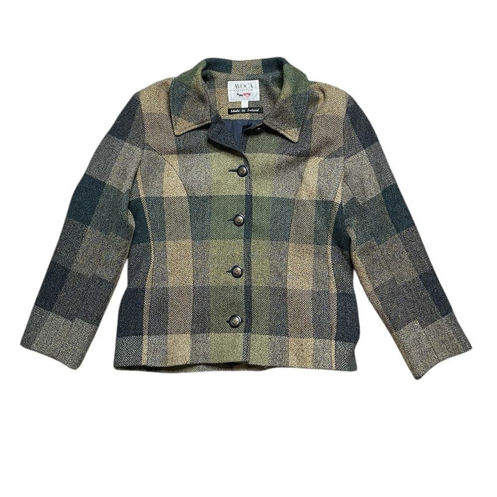 Alex Evenings Women's Plaid Blazer - Green and Tan